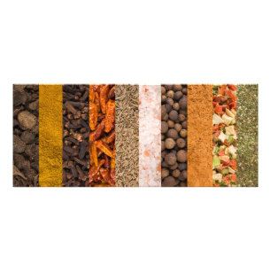 Collage set of spices and food ingredients photo print