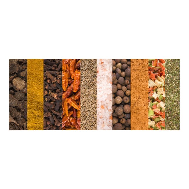 Collage set of spices and food ingredients photo print (Front)