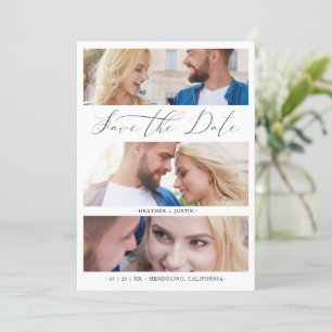 Collage Trendy Script 3 Wedding Engagement Photos