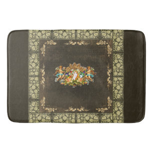 Collage vintage Retro with lace and flowers Bath Mat