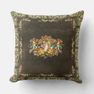 Collage vintage Retro with lace and flowers Cushion