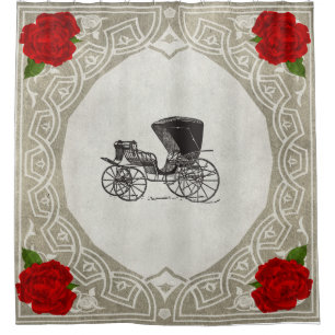 Collage vintage Retro with lace and flowers Shower Curtain