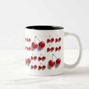 collage with cherries Two-Tone coffee mug