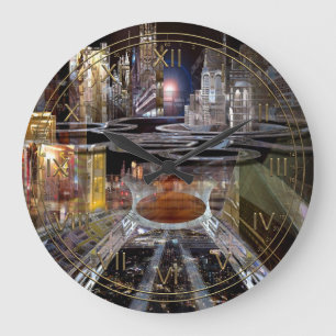 Collap Futuristic City Large Clock
