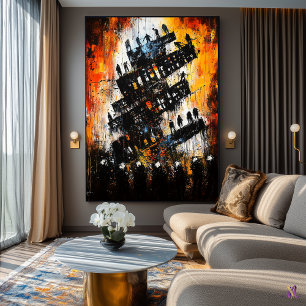 Collapse of Order – Expressionist Dystopian City Poster