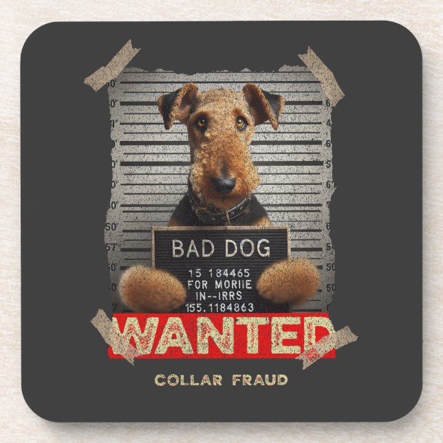 Collar Fraudster: The Airedale Terrier Coaster (Front)