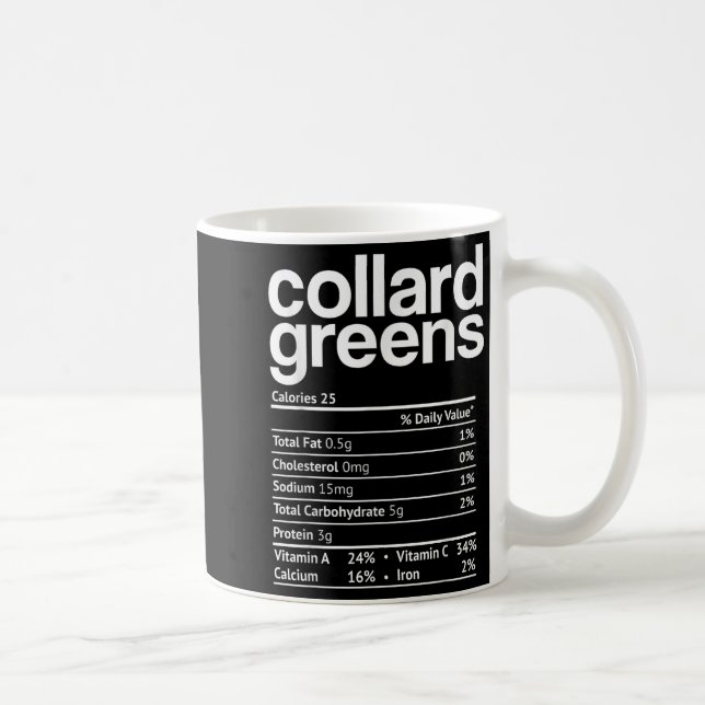 Collard Greens Nutrition Facts Funny Thanksgiving  Coffee Mug (Right)