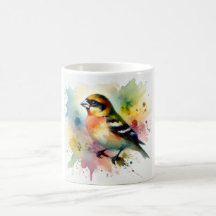 Collared Grosbeak 080824AREF124 - Watercolor Coffee Mug