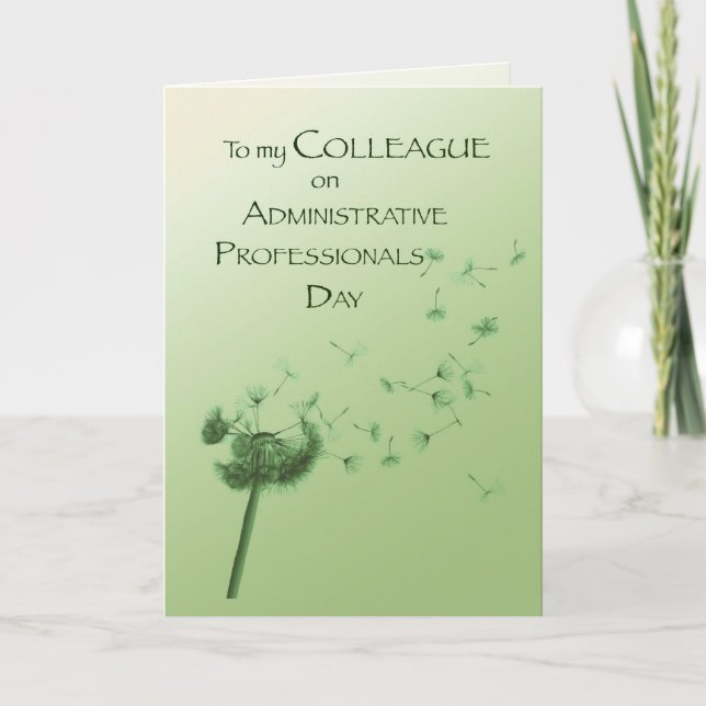 Colleague Admin Pro Day Dandelion Card (Front)