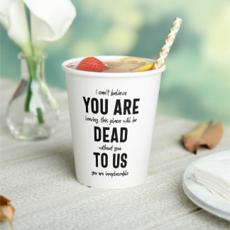 colleague farewell, retirement, coworker goodbye, paper cups