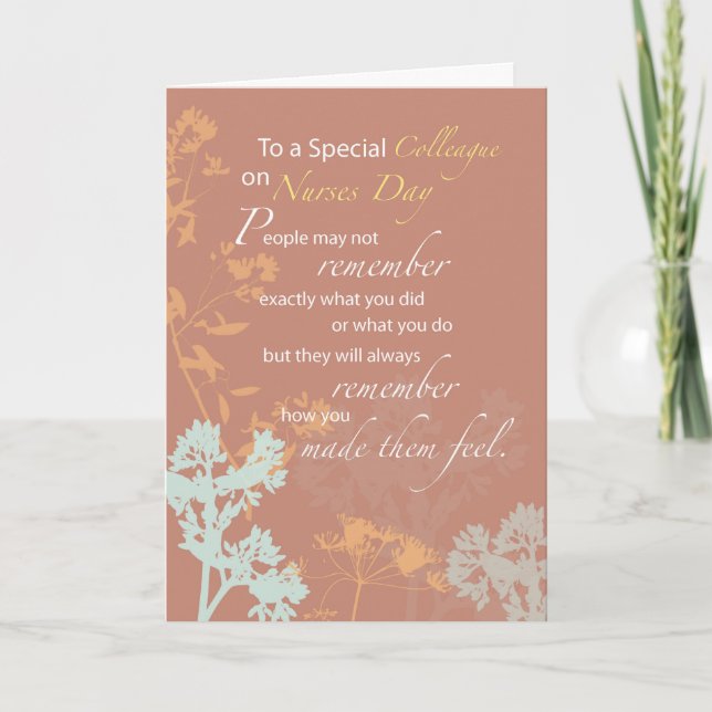 Colleague Nurses Day, Brown, Wild Flowers Card (Front)
