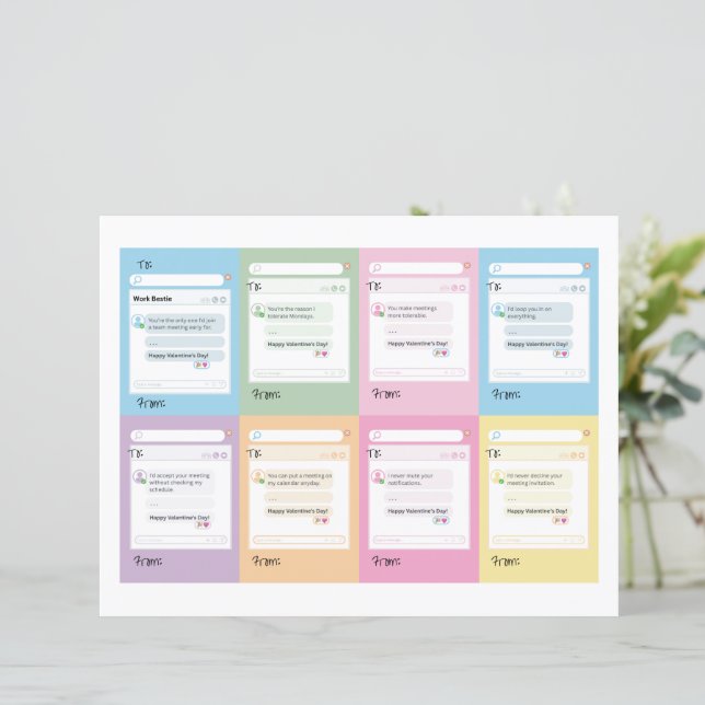 Colleague Valentine Card Corporate Pun Valentine (Standing Front)