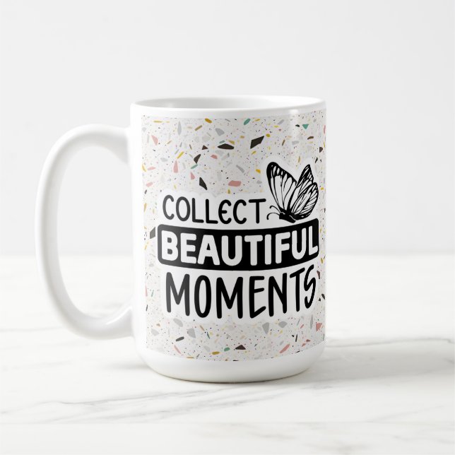 Collect Beautiful Moments – Inspirational Quote Co Coffee Mug (Left)