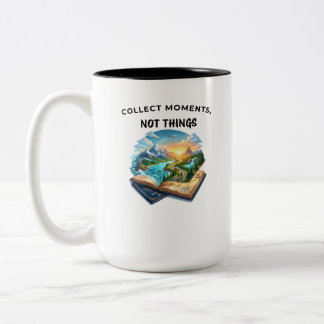 Collect Moments Not Things | Inspirational Travel Two-Tone Coffee Mug