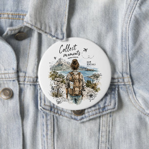 Collect Moments Not Things Travel Quote 10 Cm Round Badge