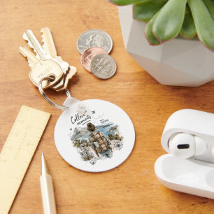 Collect Moments Not Things Travel Quote Key Ring