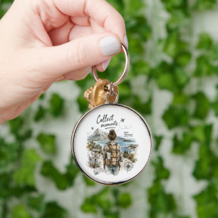 Collect Moments Not Things Travel Quote Key Ring