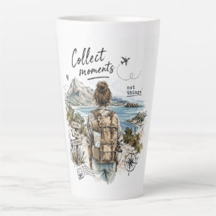 Collect Moments Not Things Travel Quote Latte Mug