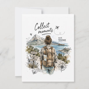 Collect Moments Not Things Travel Quote Thank You Card