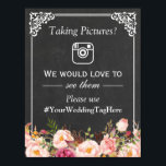 Collect Your Guests Wedding Photos Instagram Tag Poster<br><div class="desc">================= ABOUT THIS DESIGN ================= Collect Your Guests Wedding Photos Instagram Tag Poster Template. (1) The default size is 8.5 x 11 inches, you can change it to any size. (2) All text style, colours, sizes can be modified to fit your needs. (3) If you need any customisation or matching...</div>