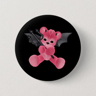 ♥ Collectable Art ♥ Devil Teddy Bear ♥ (bear5) 6 Cm Round Badge