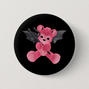 ♥ Collectable Art ♥ Devil Teddy Bear ♥ (bear 6 Cm Round Badge