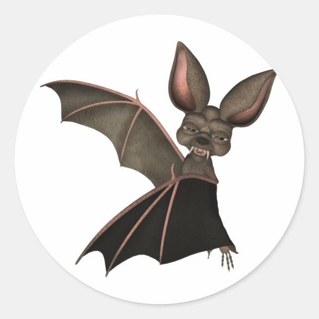 ♥ Collectable Art ♥ Vampire Bat ♥ (bat1) Classic Round Sticker (Front)