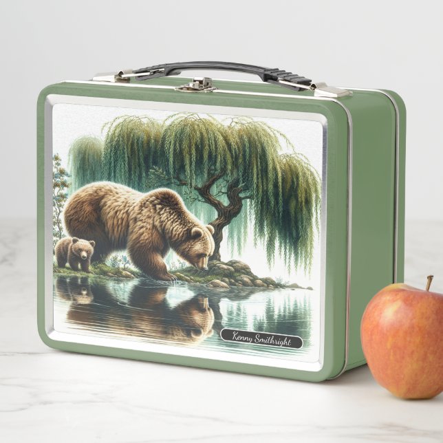 Collectable Charming Bear Duo Enjoying A Fun Day Metal Lunch Box (In Situ)