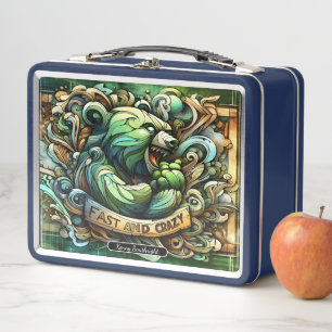 Collectable Colourful Bear Artwork on a Metal Lunch Box