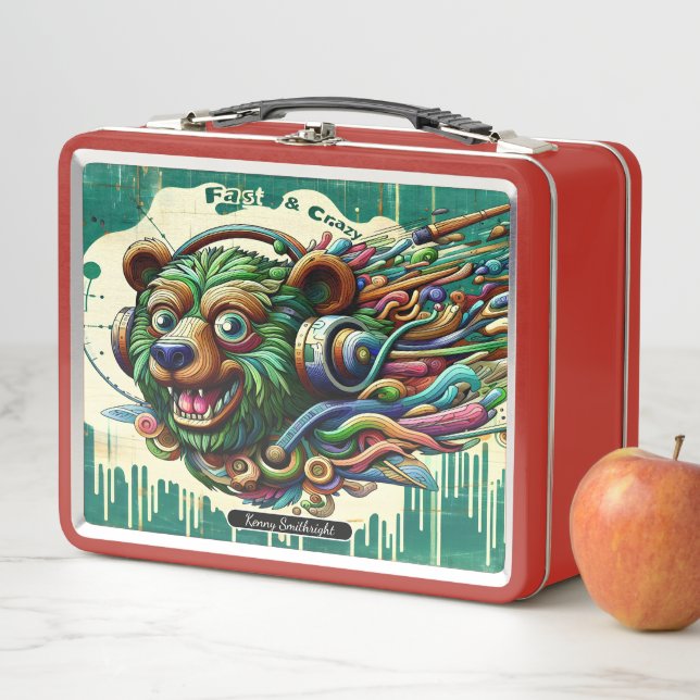 Collectable Colourful Bear Lunch Box Art (In Situ)