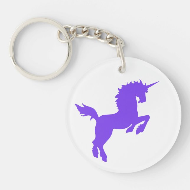 Collectable colours unicorn in PURPLE Key Ring (Front)