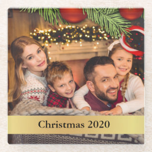 Collectable Keepsake Annual Christmas Photo Glass Coaster