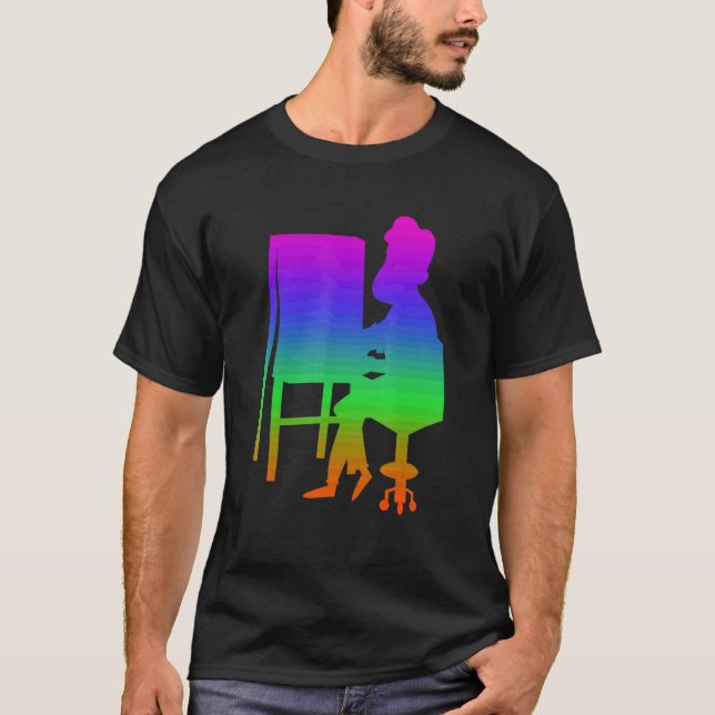 Collecting Artwork Shadows In Rainbow Colour T-Shirt (Front)