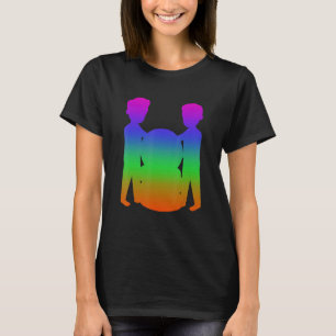 Collecting Bitcoins Shadows In Rainbow Colour T-Shirt