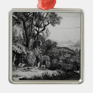 Collecting Coffee Metal Ornament