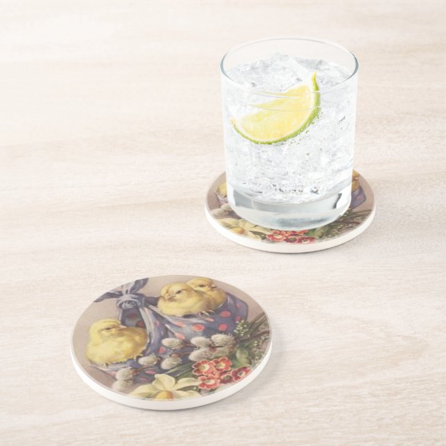 Collecting Easter Chicks Coaster (Side)