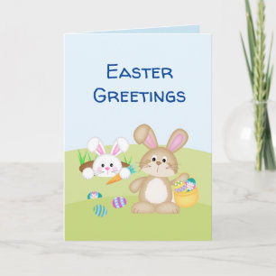 Collecting Easter Eggs Greeting Card