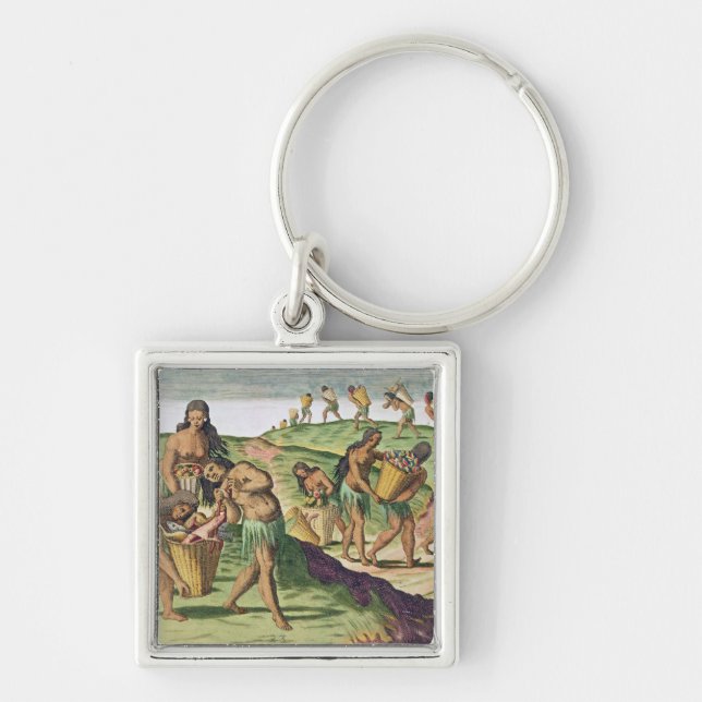 Collecting Food for the Communal Storehouse Key Ring (Front)