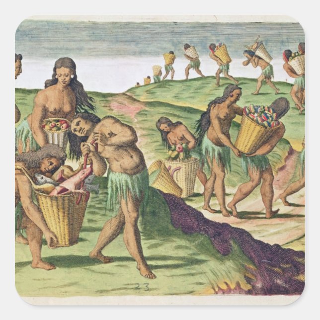 Collecting Food for the Communal Storehouse Square Sticker (Front)