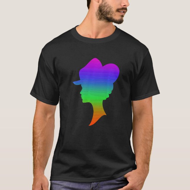 Collecting Hats Shadows In Rainbow Colour T-Shirt (Front)