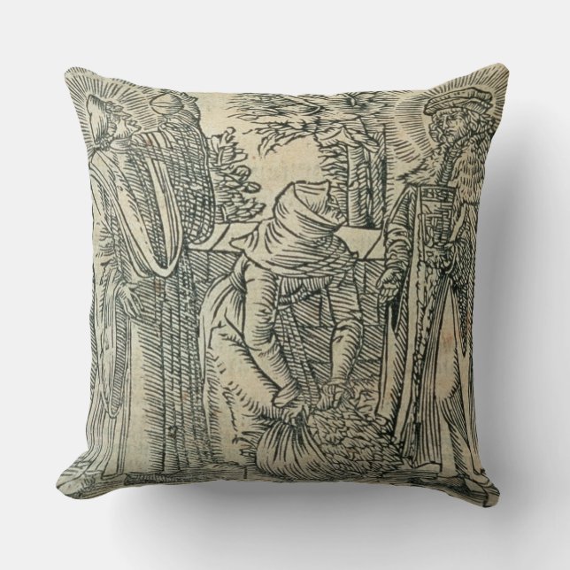 Collecting Herbs for Medicine, 1534 (woodcut) Cushion (Front)