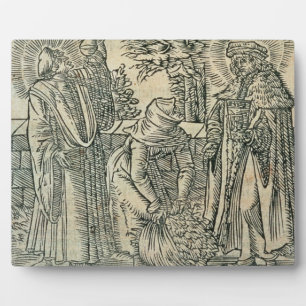 Collecting Herbs for Medicine, 1534 (woodcut) Plaque