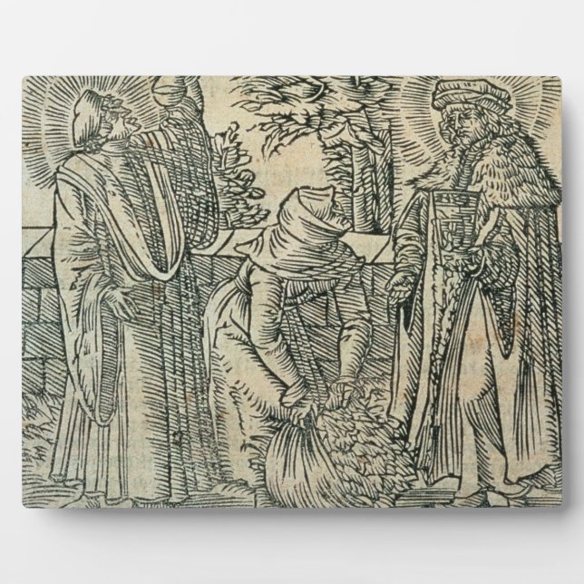 Collecting Herbs for Medicine, 1534 (woodcut) Plaque (Front)