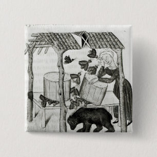 Collecting Honey 15 Cm Square Badge