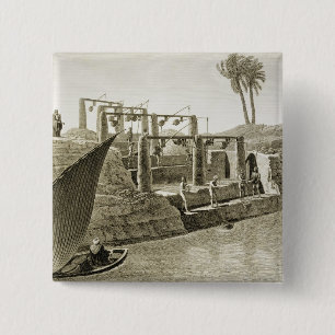 Collecting Water from the Nile, plate 6 from Volum 15 Cm Square Badge