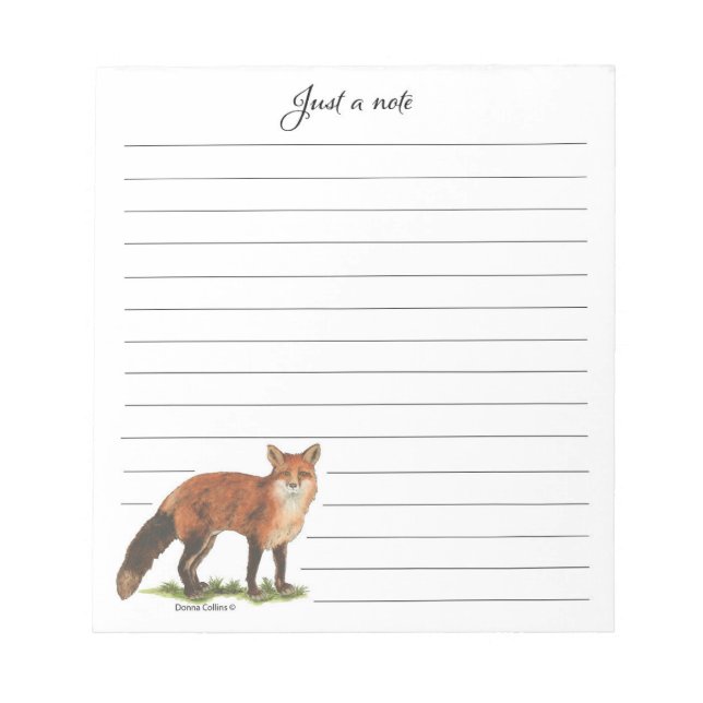 Collection Australian Fox Note Pad (Front)