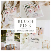 Elegant Pink Floral Bridal Shower Paper Napkin