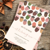 Cute Fall Pink Autumn Acorn Wrapping Paper Sheet