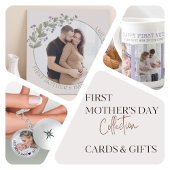 First Mothers Day Custom Year and Baby Girl Photo Key Ring
