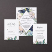 Modern Nautical | Floral Wedding Welcome Square Sticker (Personalise this independent creator's collection.)